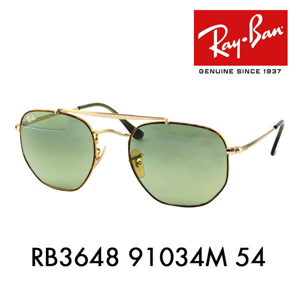 [Recommended Price] Ray-Ban Sunglasses RB3648 91034M 54 Ray-Ban Compatible with Ray-Ban Genuine Lenses Marshall Double Bridge Hexagonal THE MARSHAL 