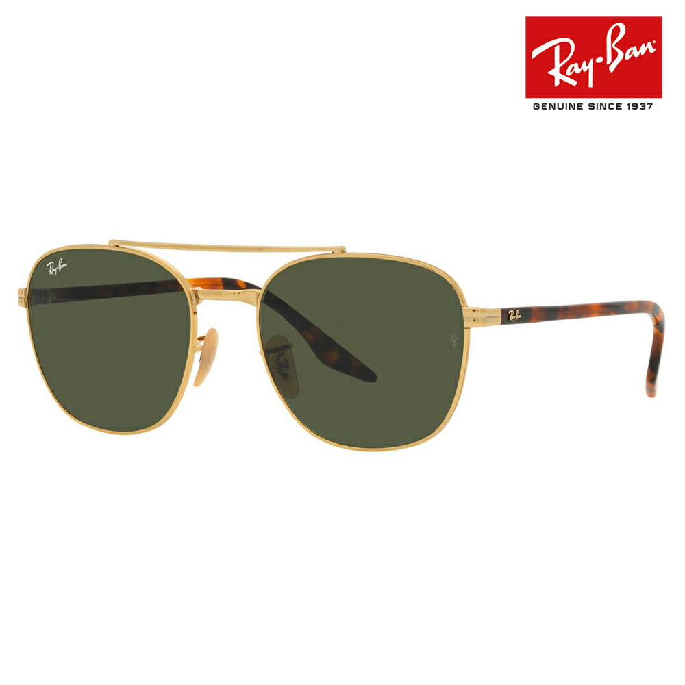 [Authorized Retailer] Ray-Ban Sunglasses RB3688 001/31 55 58 Ray-Ban Compatible with Ray-Ban Genuine Lenses Double Bridge Round Teardrop Metal Men's Women's Stylish New Model Fashion Glasses Eyeglasses 