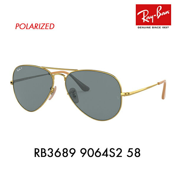 [Recommended Price] Ray-Ban Sunglasses RB3689 9064S2 58 Ray-Ban Aviator Metal AVIATOR METAL II Two-Bridge Polarized Fashion Glasses Eyeglasses 