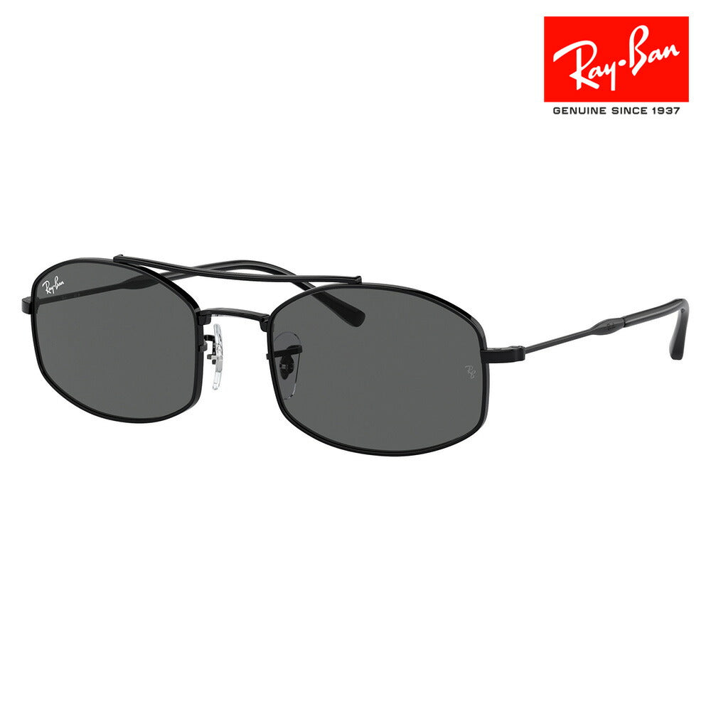 [Authorized Retailer] Ray-Ban Sunglasses RB3719 002/B1 51 54 Ray-Ban Compatible with Ray-Ban Genuine Lenses Double Bridge Square Metal Stylish Fashion Glasses Eyeglasses 