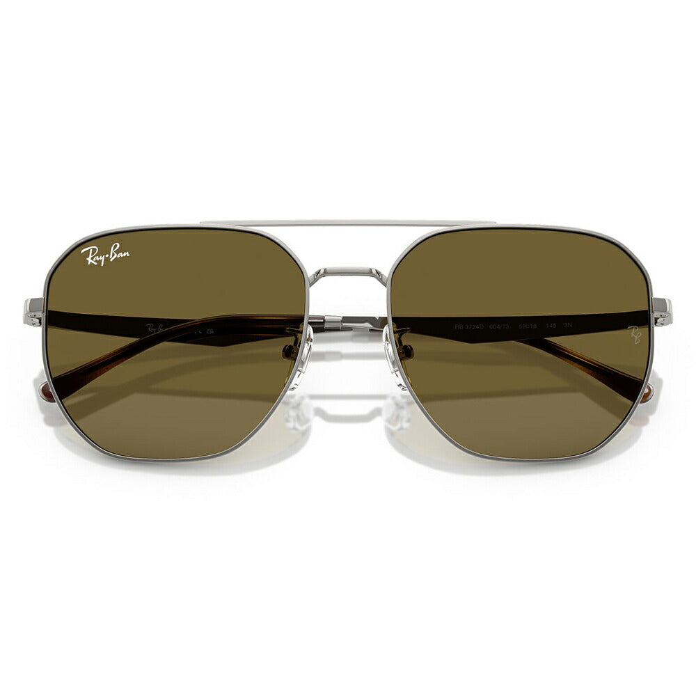 【正規品販売店】レイバンサングラス RB3724D 004/73 59 Ray-Ban レイバン純正レンズ対応 フラットレンズ アジアンデザイン ダブルブリッジ ティアドロップタイプ ラウンド メタル クラシック 伊達メガネ 眼鏡
