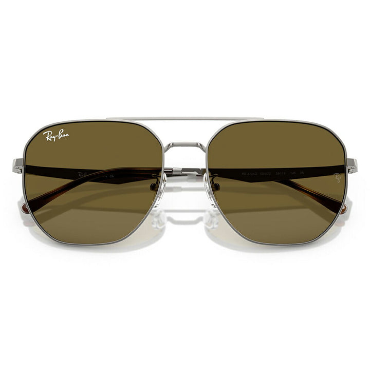 【正規品販売店】レイバンサングラス RB3724D 004/73 59 Ray-Ban レイバン純正レンズ対応 フラットレンズ アジアンデザイン ダブルブリッジ ティアドロップタイプ ラウンド メタル クラシック 伊達メガネ 眼鏡