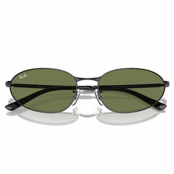 [Authorized Retailer] Ray-Ban Sunglasses RB3734 002/B1 56 59 Ray-Ban Compatible with Ray-Ban Genuine Lenses Oval Metal Unisex Fashion Glasses Eyeglasses 