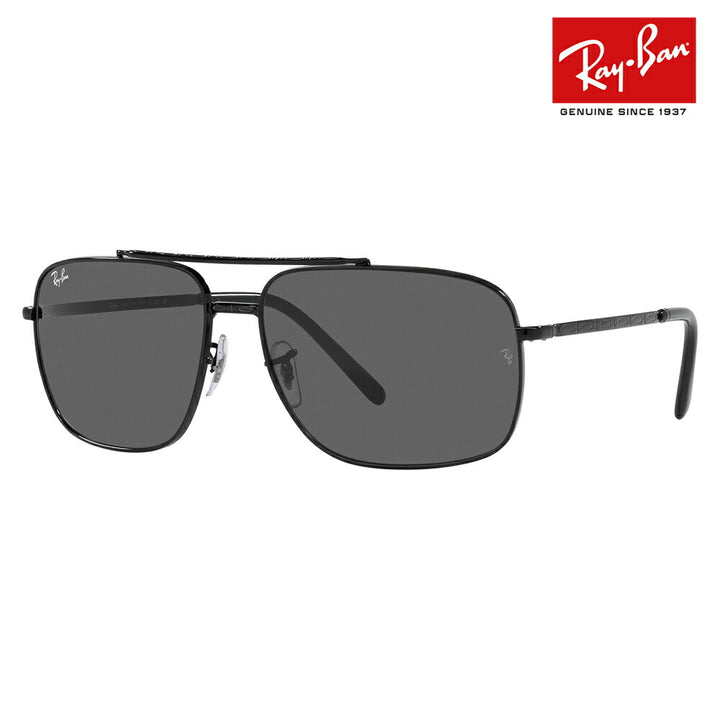 [Authorized Retailer] Ray-Ban Sunglasses RB3796 002/B1 59 62 Ray-Ban Compatible with Ray-Ban Genuine Lenses Metal Square Double Bridge Fashion Glasses Eyeglasses 