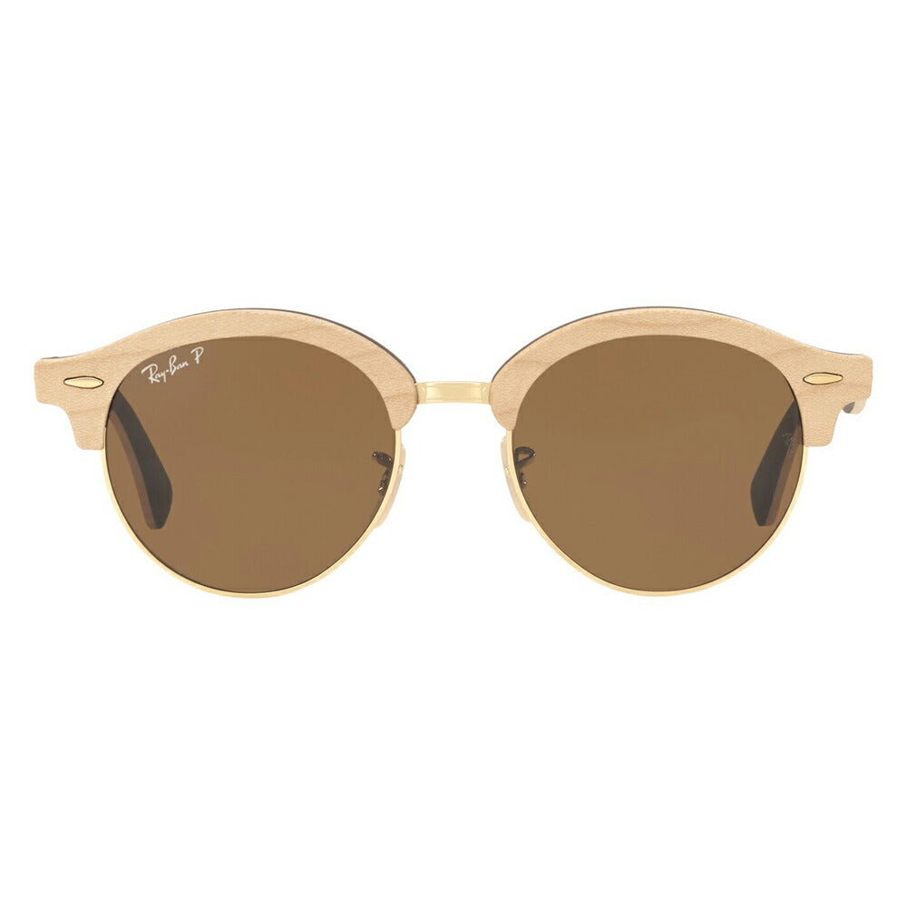 [Recommended Price] Ray-Ban RB4246M 117957 51 Polarized Lenses Club Round Wood CLUBROUND WOOD Women's Men's Round Brow Thermont Sunglasses Ray-Ban Fashion Glasses Eyeglasses 