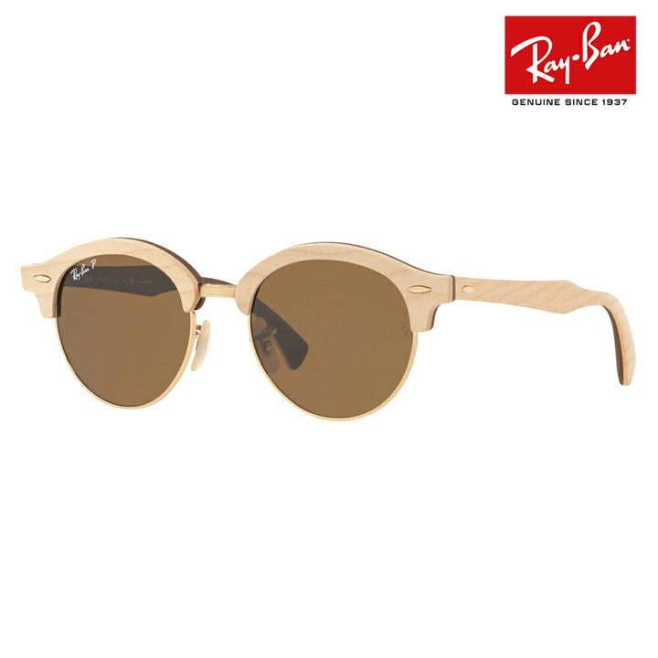 [Recommended Price] Ray-Ban RB4246M 117957 51 Polarized Lenses Club Round Wood CLUBROUND WOOD Women's Men's Round Brow Thermont Sunglasses Ray-Ban Fashion Glasses Eyeglasses 