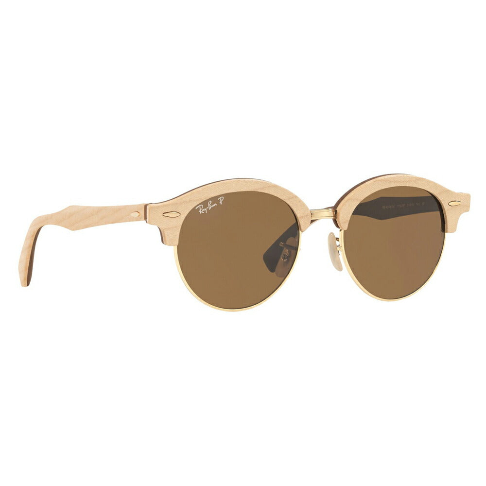 [Recommended Price] Ray-Ban RB4246M 117957 51 Polarized Lenses Club Round Wood CLUBROUND WOOD Women's Men's Round Brow Thermont Sunglasses Ray-Ban Fashion Glasses Eyeglasses 