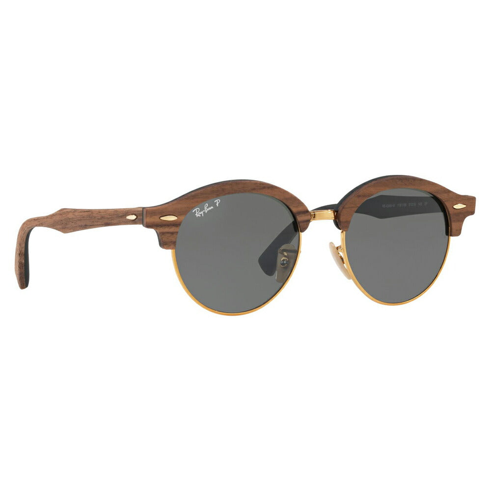 [Recommended Price] Ray-Ban RB4246M 118158 51 Polarized Lenses Club Round Wood CLUBROUND WOOD Women's Men's Round Brow Thermont Sunglasses Ray-Ban Fashion Glasses Eyeglasses 