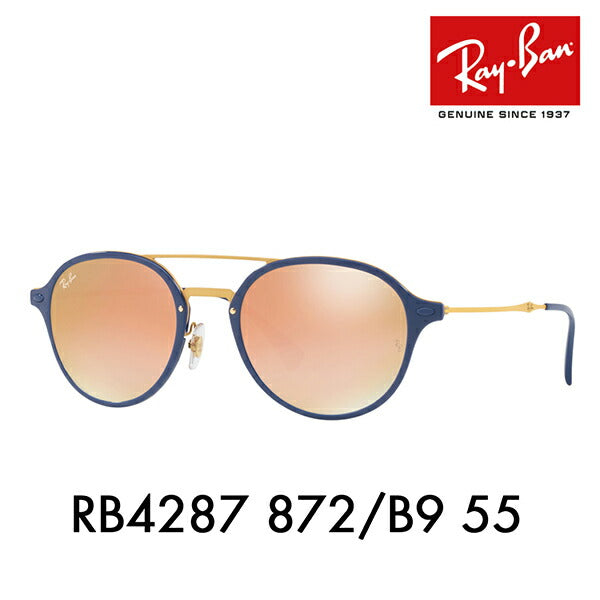 [Recommended Price] Ray-Ban Sunglasses RB4287 872/B9 55 Ray-Ban Compatible with Ray-Ban Genuine Lenses Double Bridge Round Mirror 