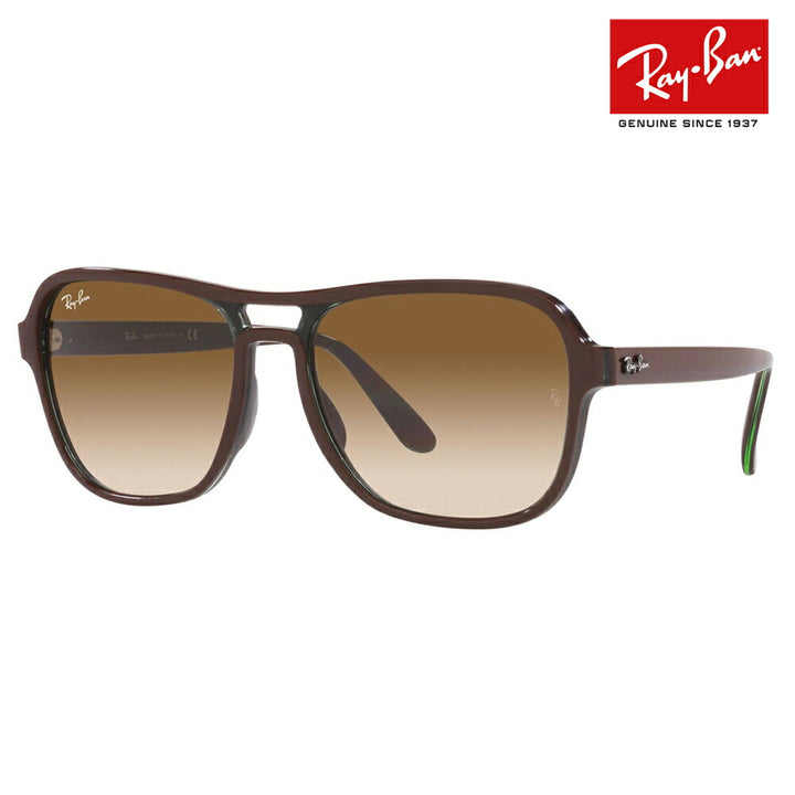 [Recommended Price] Ray-Ban Sunglasses RB4356 660451 58 Ray-Ban STATE SIDE Square Teardrop Double Bridge Men's New Model Fashion Glasses Eyeglasses 