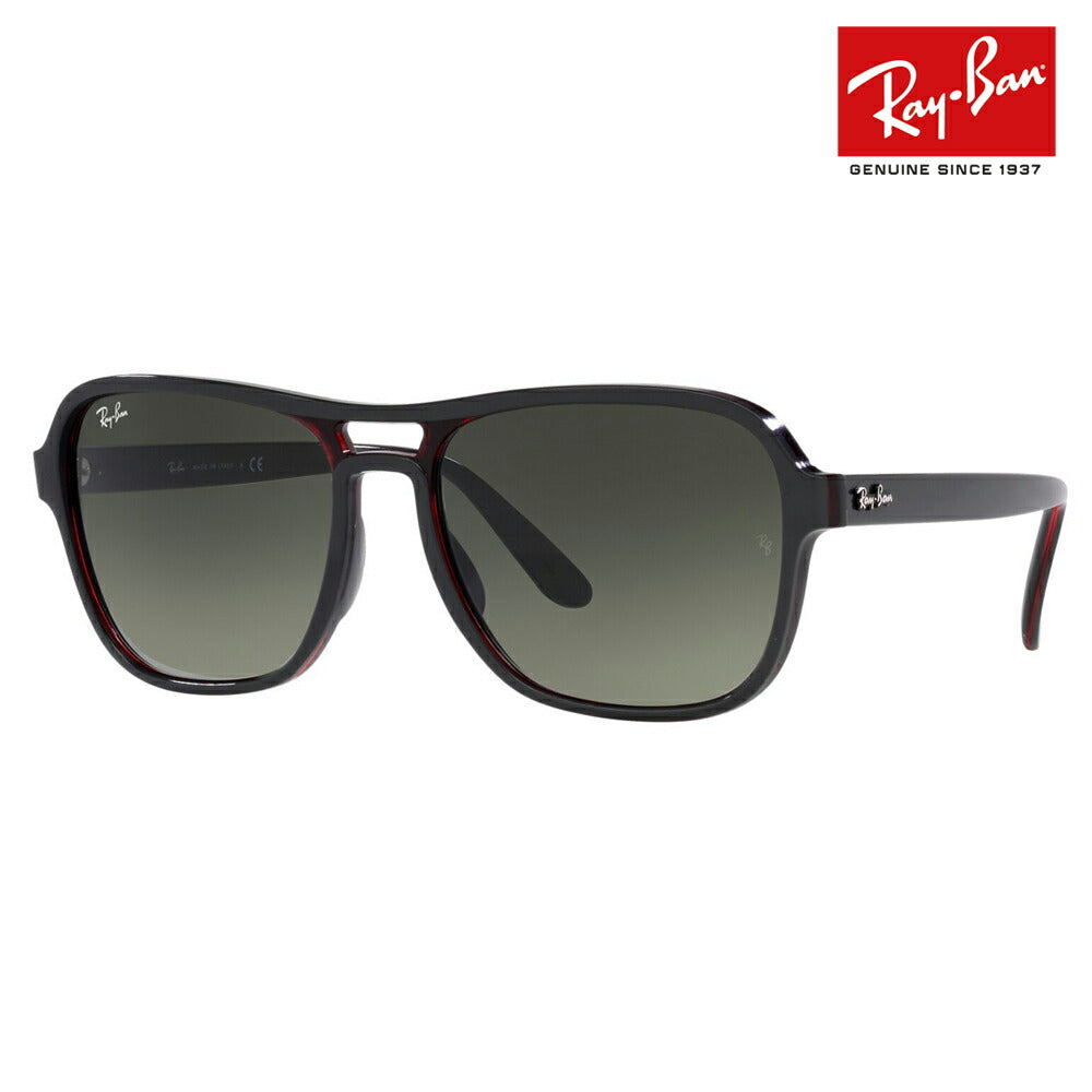 [Recommended Price] Ray-Ban Sunglasses RB4356 660571 58 Ray-Ban STATE SIDE Square Teardrop Double Bridge Men's New Model Fashion Glasses Eyeglasses 