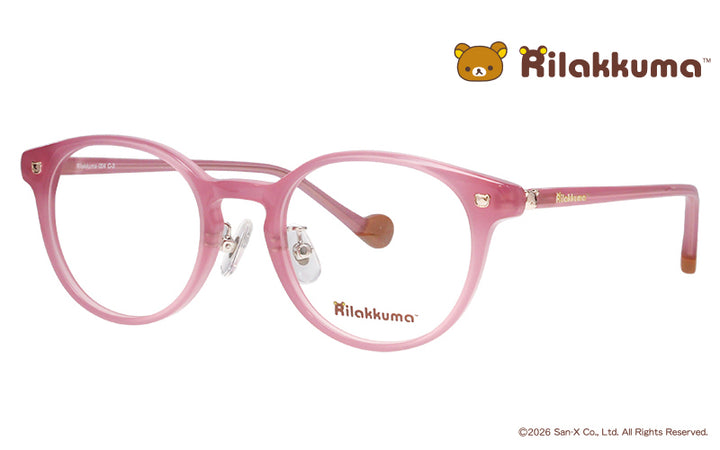 Rilakkuma004-3 リラックマモデル クリアピンク ボストン セル リラックマ眼鏡