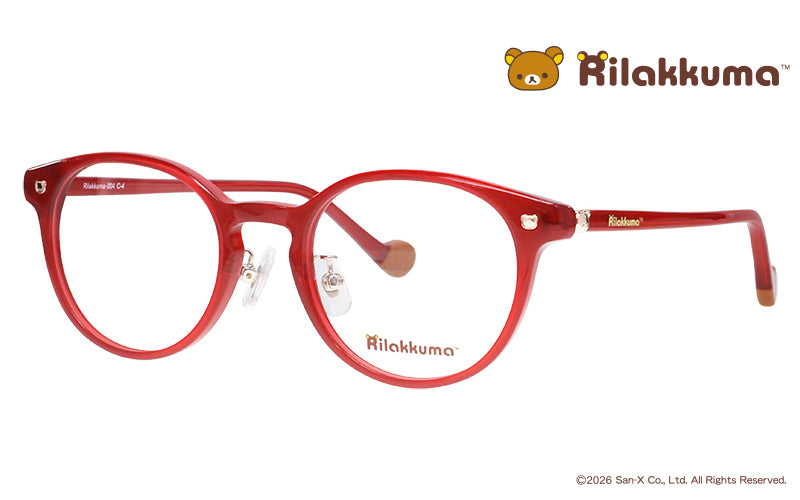 Rilakkuma004-4 リラックマモデル クリアレッド ボストン セル リラックマ眼鏡