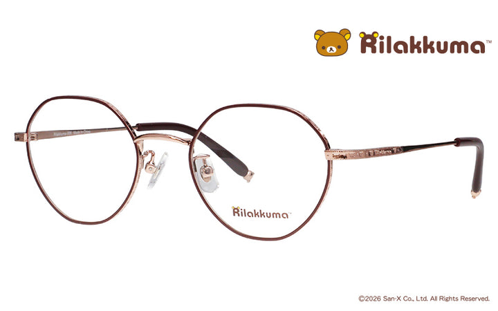 Rilakkuma006-1 リラックマモデル ブラウン/ピンクゴールド クラウンパント メタル リラックマ眼鏡