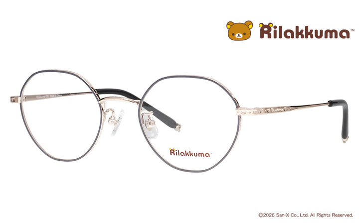 Rilakkuma006-2 リラックマモデル グレー/ホワイトゴールド クラウンパント メタル リラックマ眼鏡