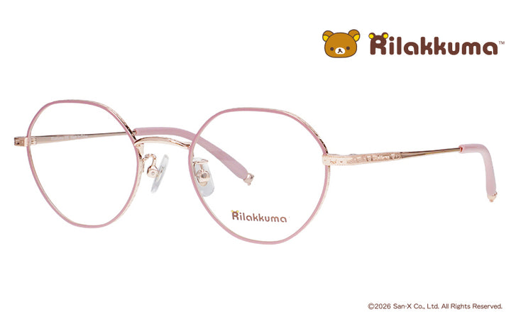 Rilakkuma006-3 リラックマモデル ピンク/ピンクゴールド クラウンパント メタル リラックマ眼鏡