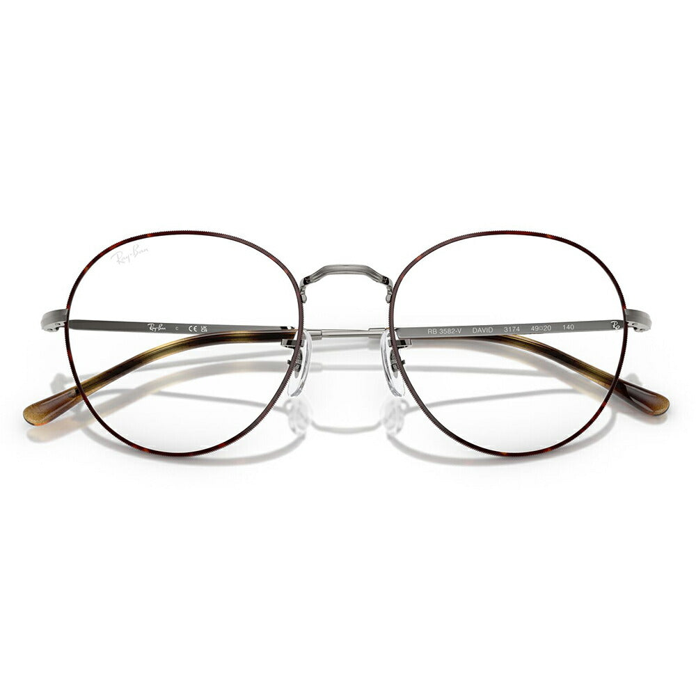 【正規品販売店】度なし1.55レンズ交換+0円 レイバン メガネ フレーム RX3582V 3174 49 51 Ray-Ban レイバン純正レンズ対応 DAVID デビッド ラウンド メタル クラシック ユニセックス