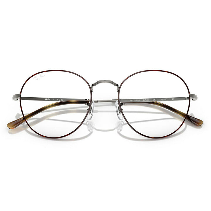 【正規品販売店】度なし1.55レンズ交換+0円 レイバン メガネ フレーム RX3582V 3174 49 51 Ray-Ban レイバン純正レンズ対応 DAVID デビッド ラウンド メタル クラシック ユニセックス