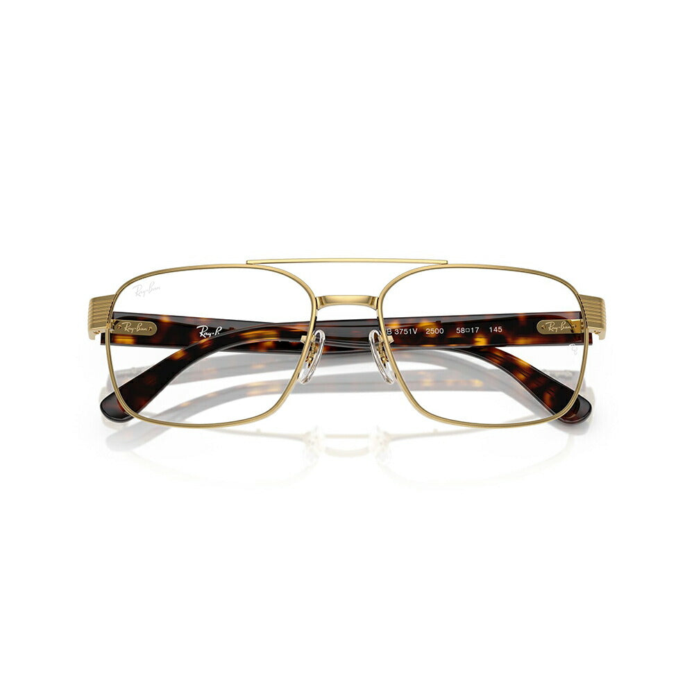 【正規品販売店】度なし1.55レンズ交換+0円 レイバン メガネ フレーム RX3751V 2500 56 58 Ray-Ban レイバン純正レンズ対応 スクエア メタル ツーブリッジ ユニセックス