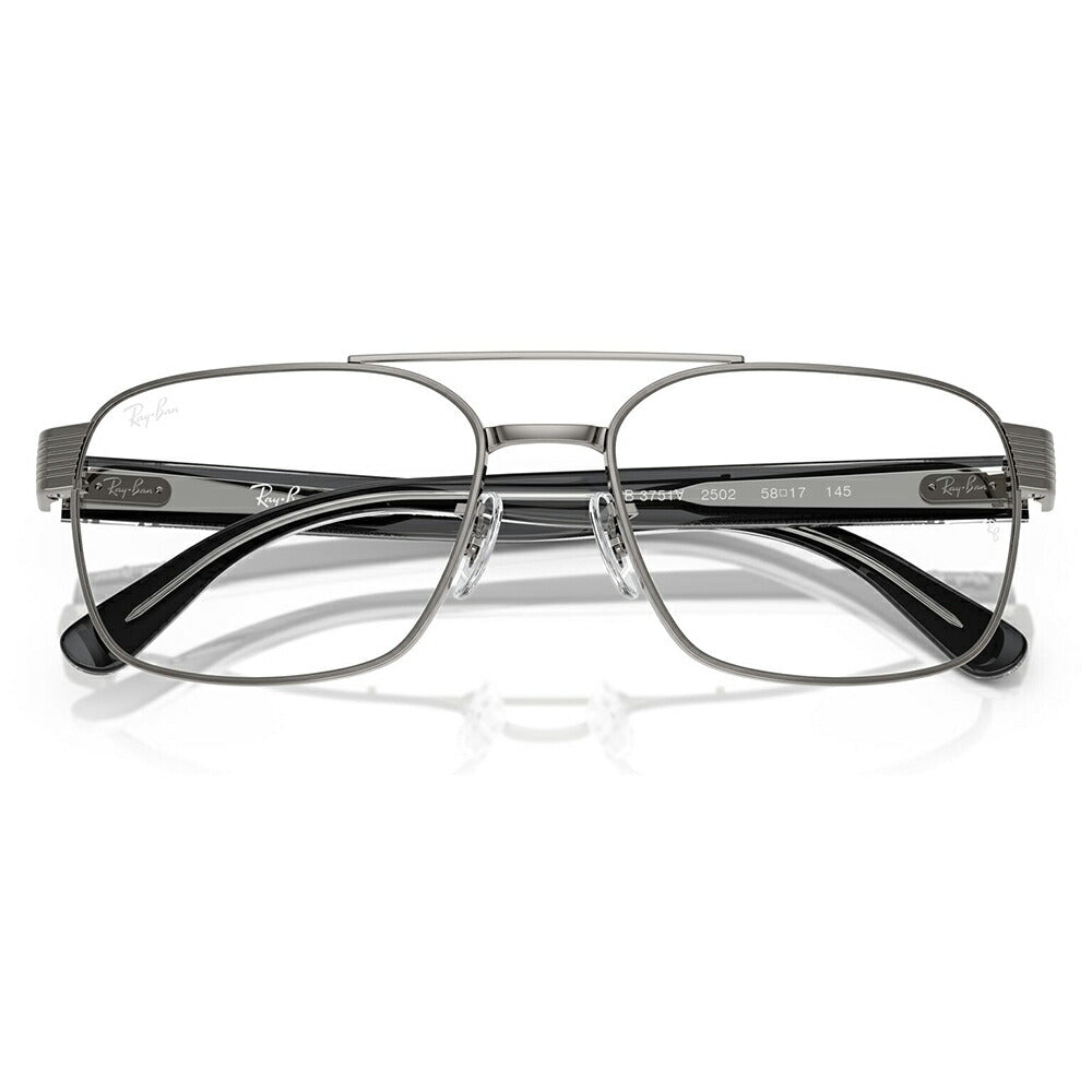 【正規品販売店】度なし1.55レンズ交換+0円 レイバン メガネ フレーム RX3751V 2502 56 58 Ray-Ban レイバン純正レンズ対応 スクエア メタル ツーブリッジ ユニセックス