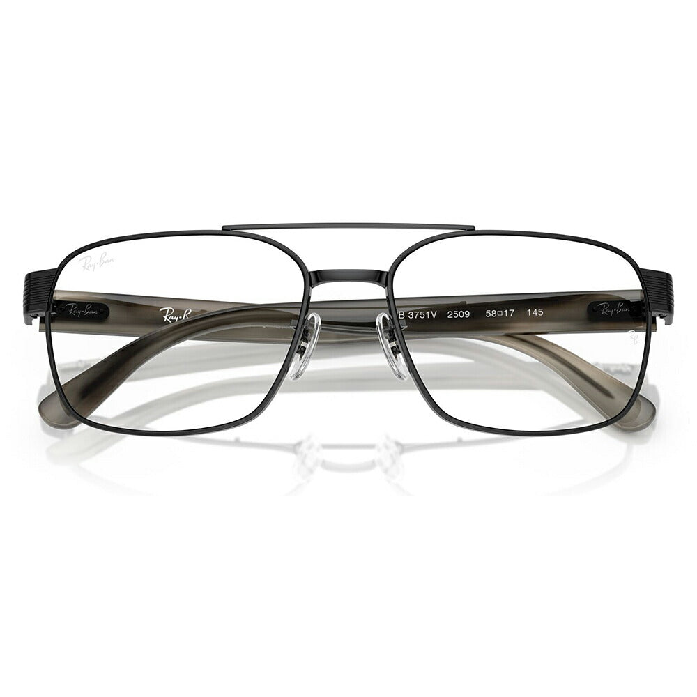 【正規品販売店】度なし1.55レンズ交換+0円 レイバン メガネ フレーム RX3751V 2509 56 58 Ray-Ban レイバン純正レンズ対応 スクエア メタル ツーブリッジ ユニセックス