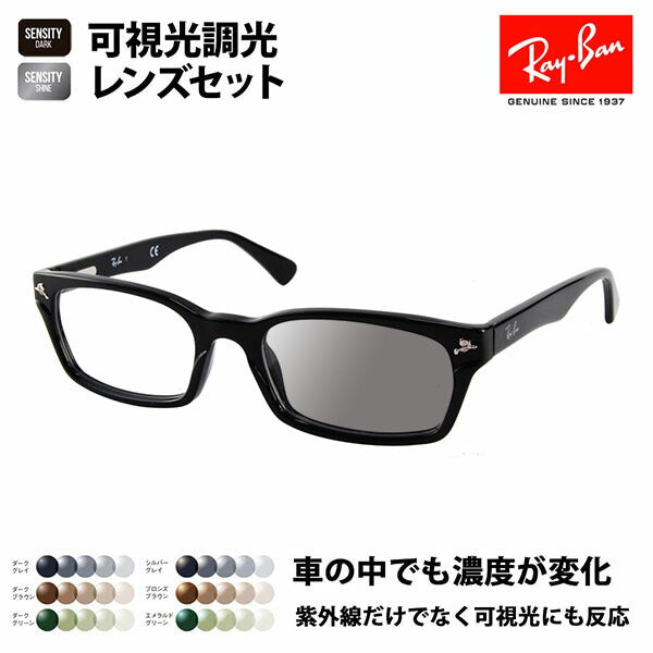 [Authorized Retailer] Ray-Ban Eyeglasses Frames Sunglasses Visible Light Photochromic Lens Set RX5017A 2000 52 Ray-Ban HOLT/HOYA Group HOLT Japan SENSITY DARK SENSITY SHINE Mirror Asian Fit Model 