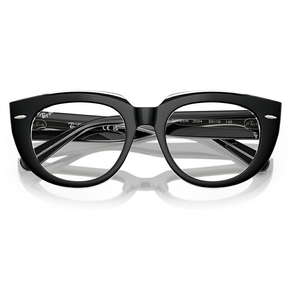 【正規品販売店】度なし1.55レンズ交換+0円 レイバン メガネ フレーム RX5586 2034 48 50 Ray-Ban レイバン純正レンズ対応 DOREEN ドリーン STATE STREET セル レディース パントス ツートン