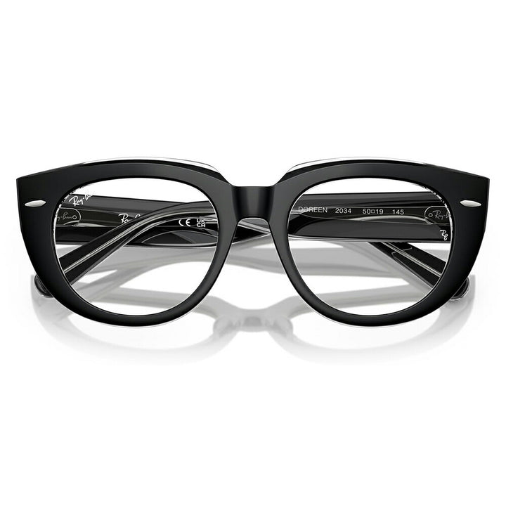 【正規品販売店】度なし1.55レンズ交換+0円 レイバン メガネ フレーム RX5586 2034 48 50 Ray-Ban レイバン純正レンズ対応 DOREEN ドリーン STATE STREET セル レディース パントス ツートン