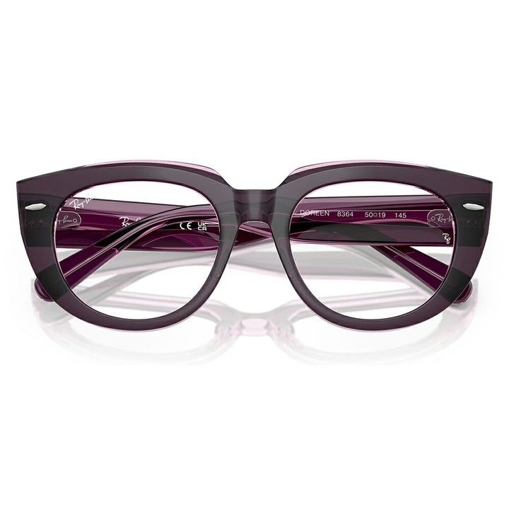 【正規品販売店】度なし1.55レンズ交換+0円 レイバン メガネ フレーム RX5586 8364 48 50 Ray-Ban レイバン純正レンズ対応 DOREEN ドリーン STATE STREET セル レディース パントス ツートン