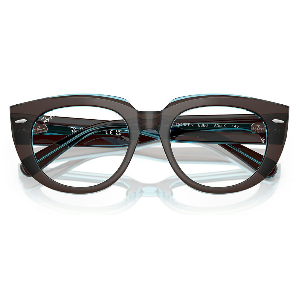 【正規品販売店】度なし1.55レンズ交換+0円 レイバン メガネ フレーム RX5586 8366 48 50 Ray-Ban レイバン純正レンズ対応 DOREEN ドリーン STATE STREET セル レディース パントス ツートン