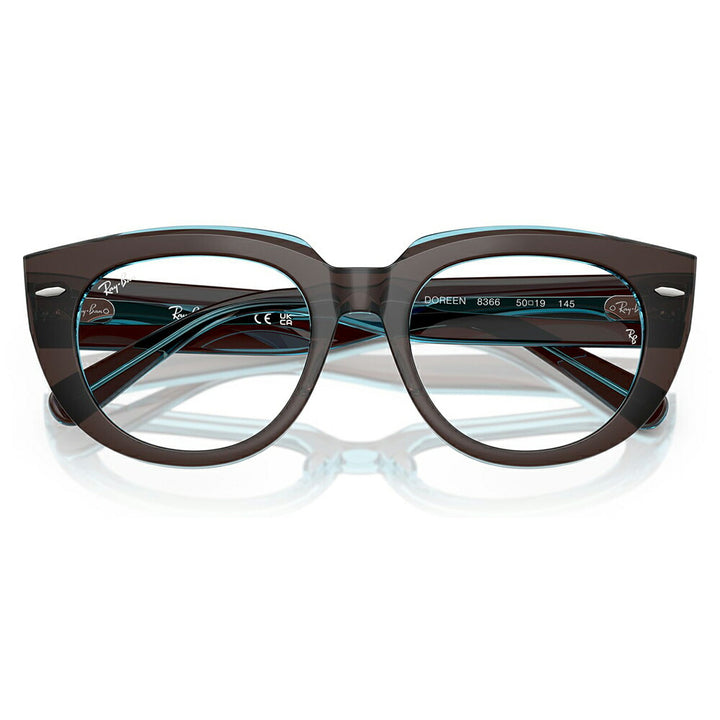 【正規品販売店】度なし1.55レンズ交換+0円 レイバン メガネ フレーム RX5586 8366 48 50 Ray-Ban レイバン純正レンズ対応 DOREEN ドリーン STATE STREET セル レディース パントス ツートン