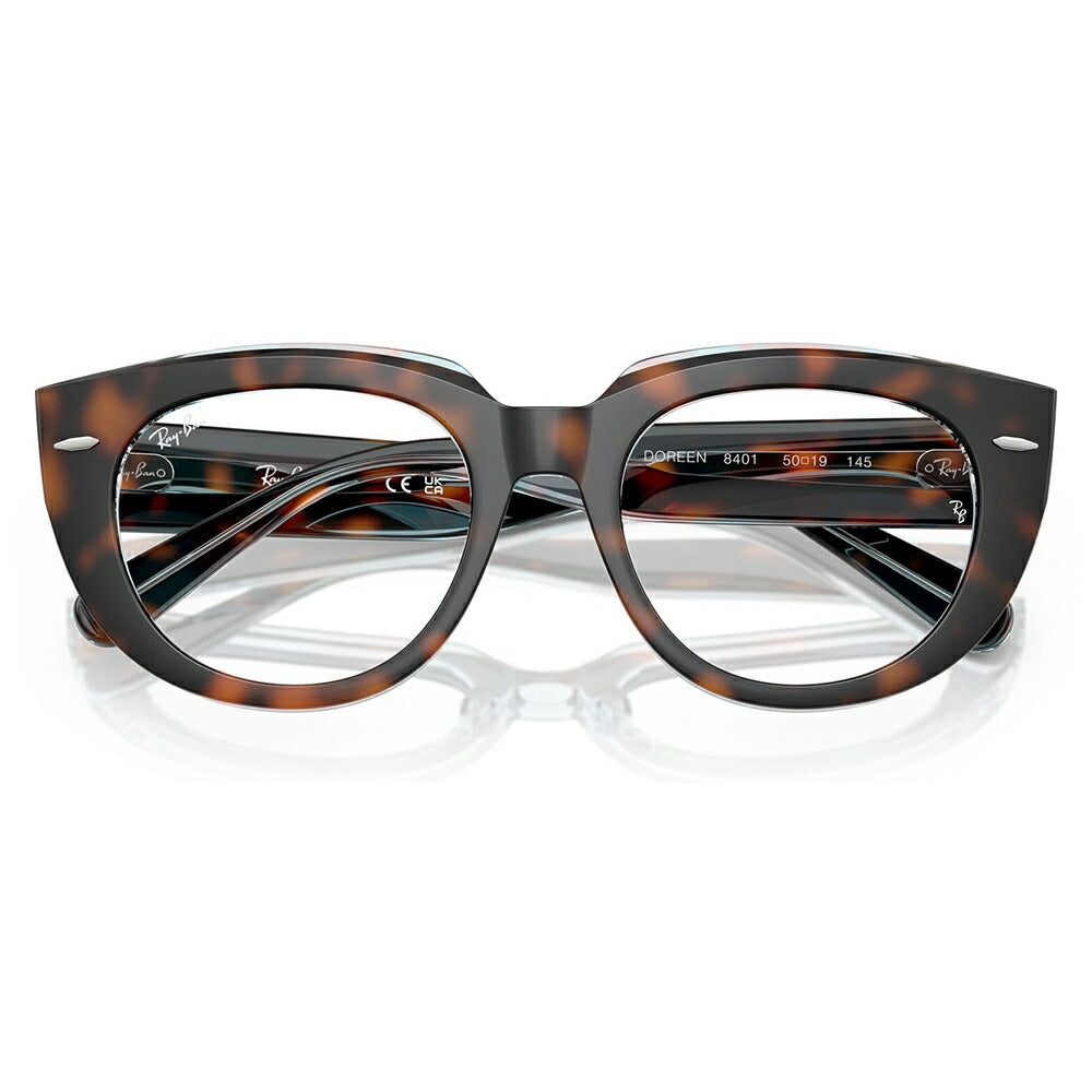 【正規品販売店】度なし1.55レンズ交換+0円 レイバン メガネ フレーム RX5586 8401 48 50 Ray-Ban レイバン純正レンズ対応 DOREEN ドリーン STATE STREET セル レディース パントス ツートン