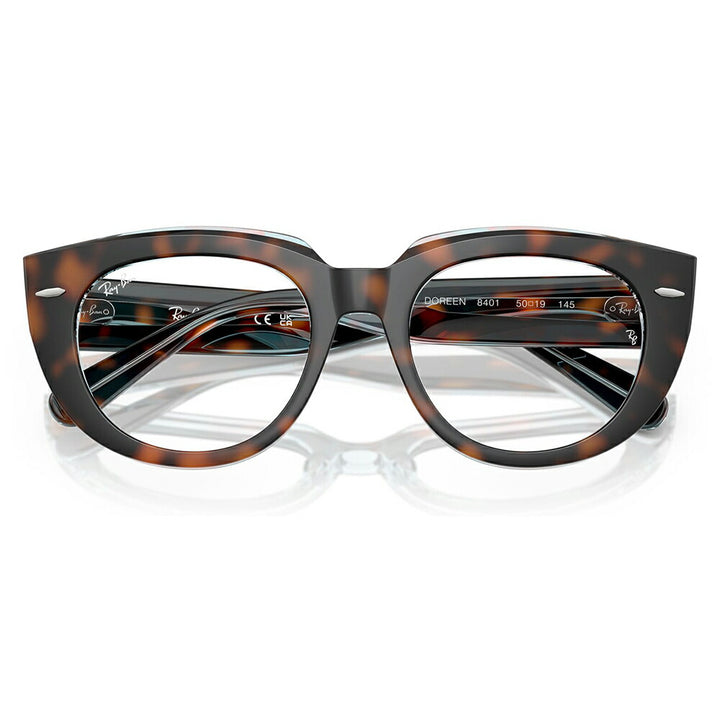 【正規品販売店】度なし1.55レンズ交換+0円 レイバン メガネ フレーム RX5586 8401 48 50 Ray-Ban レイバン純正レンズ対応 DOREEN ドリーン STATE STREET セル レディース パントス ツートン