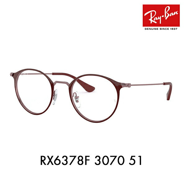 [Outlet] Non-prescription 1.55 lens replacement +0 yen Ray-Ban glasses frame RX6378F 3070 51 Ray-Ban Ray-Ban genuine lens compatible Round Classic Full fit Metal ROUND 