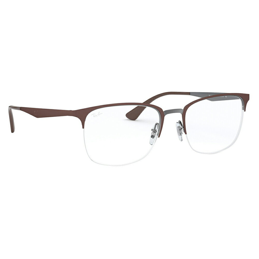 【アウトレット】度なし1.55レンズ交換+0円 レイバン メガネ フレーム RX6433 3040 53 Ray-Ban レクタングル ハーフリム  伊達メガネ 眼鏡