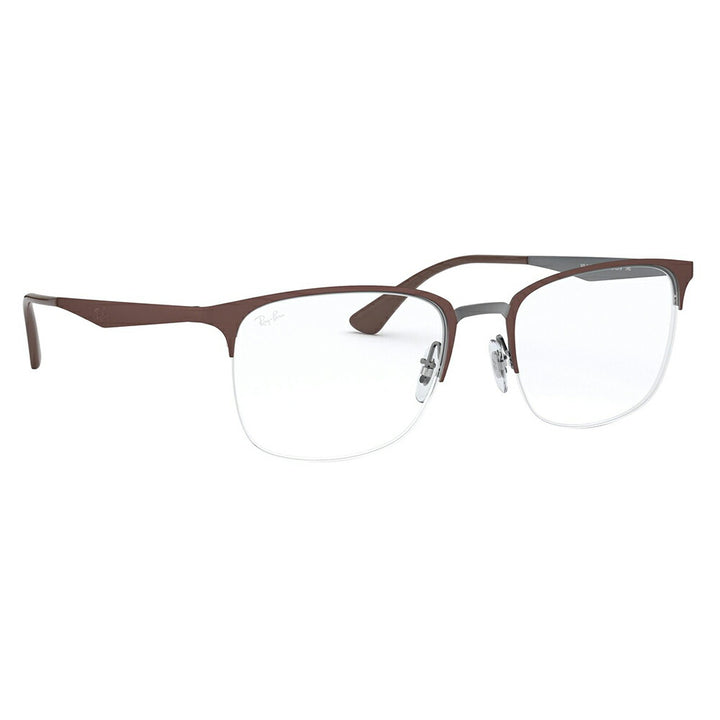【アウトレット】度なし1.55レンズ交換+0円 レイバン メガネ フレーム RX6433 3040 53 Ray-Ban レクタングル ハーフリム  伊達メガネ 眼鏡