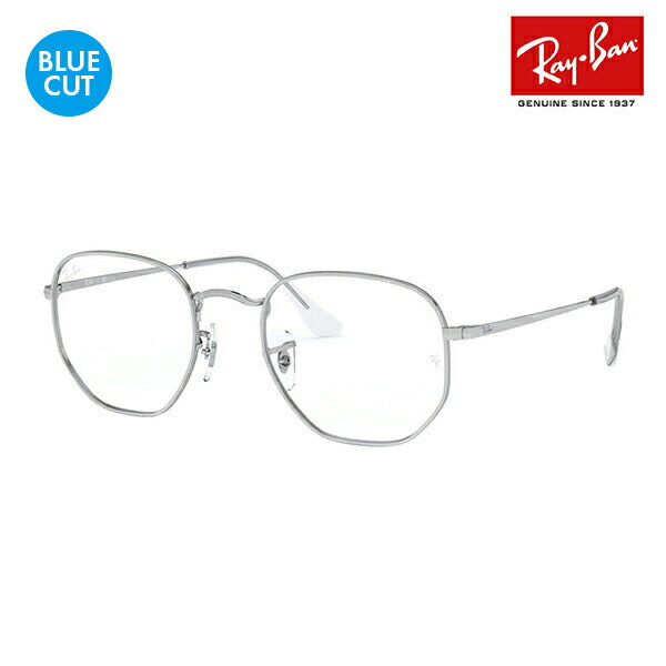 [Authorized Retailer] Ray-Ban Glasses Frame Blue Light Cut Lens Set RX6448 2501 51 Ray-Ban Hexagonal Metal PC Glasses Prescription Available 