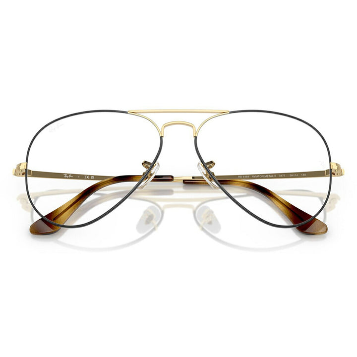 【正規品販売店】度なし1.55レンズ交換+0円 レイバン メガネ フレーム RX6489 3175 55 58 Ray-Ban レイバン純正レンズ対応 アビエーター ティアドロップ ダブルブリッジ Aviator