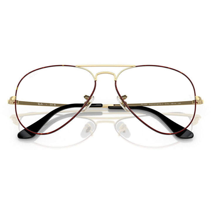 【正規品販売店】度なし1.55レンズ交換+0円 レイバン メガネ フレーム RX6489 3177 55 58 Ray-Ban レイバン純正レンズ対応 アビエーター ティアドロップ ダブルブリッジ Aviator
