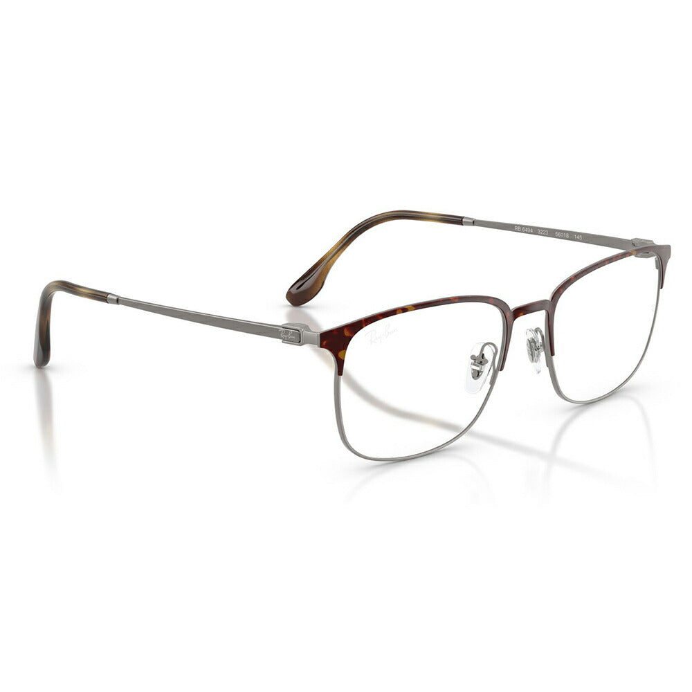 【正規品販売店】度なし1.55レンズ交換+0円 レイバン メガネ フレーム RX6494 3223 54 56 Ray-Ban レイバン純正レンズ対応 スクエア サーモント ブロー シートメタル クラシック メタル フレーム 伊達メガネ 眼鏡