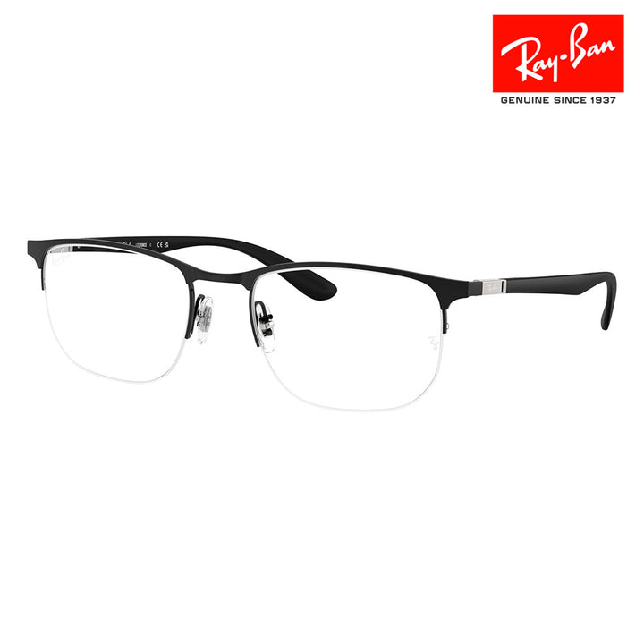 【正規品販売店】度なし1.55レンズ交換+0円 レイバン メガネ フレーム RX6513 2904 53 55 Ray-Ban レイバン純正レンズ対応 スクエア ナイロール ユニセックス 伊達メガネ 眼鏡