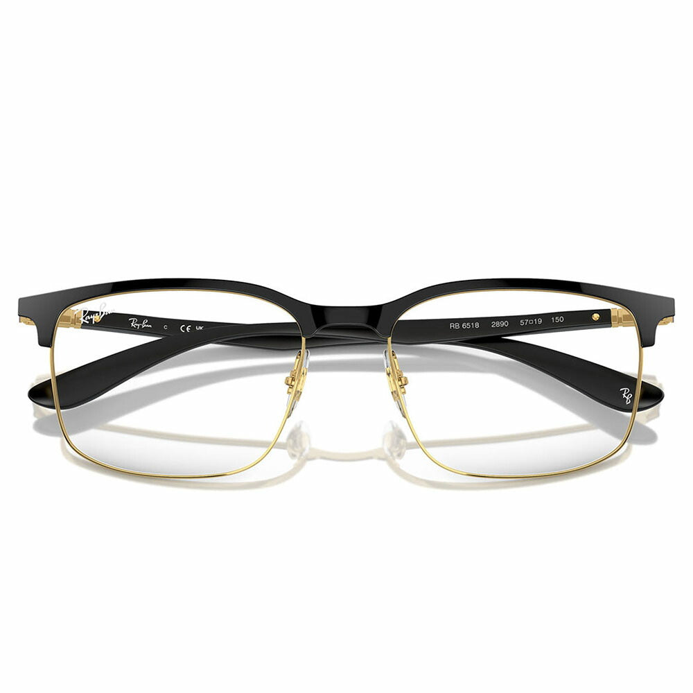 【正規品販売店】度なし1.55レンズ交換+0円 レイバン メガネ フレーム RX6518 2890 55 57 Ray-Ban レイバン純正レンズ対応 スクエア  ブロー メタル ユニセックス