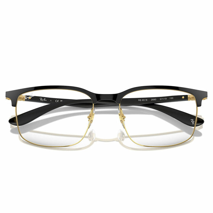 【正規品販売店】度なし1.55レンズ交換+0円 レイバン メガネ フレーム RX6518 2890 55 57 Ray-Ban レイバン純正レンズ対応 スクエア  ブロー メタル ユニセックス