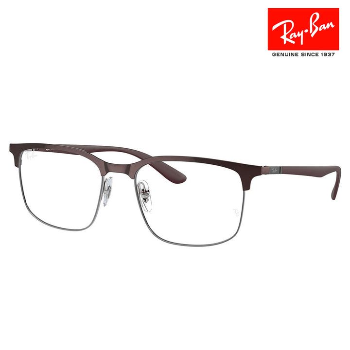 【正規品販売店】度なし1.55レンズ交換+0円 レイバン メガネ フレーム RX6518 3162 55 57 Ray-Ban レイバン純正レンズ対応 スクエア  ブロー メタル ユニセックス