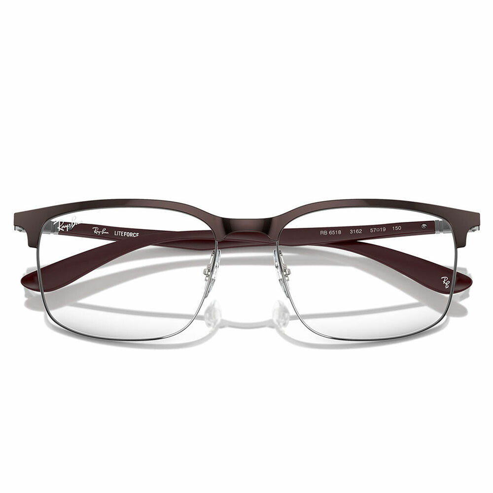 【正規品販売店】度なし1.55レンズ交換+0円 レイバン メガネ フレーム RX6518 3162 55 57 Ray-Ban レイバン純正レンズ対応 スクエア  ブロー メタル ユニセックス