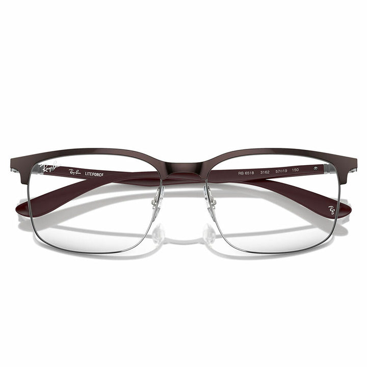 【正規品販売店】度なし1.55レンズ交換+0円 レイバン メガネ フレーム RX6518 3162 55 57 Ray-Ban レイバン純正レンズ対応 スクエア  ブロー メタル ユニセックス