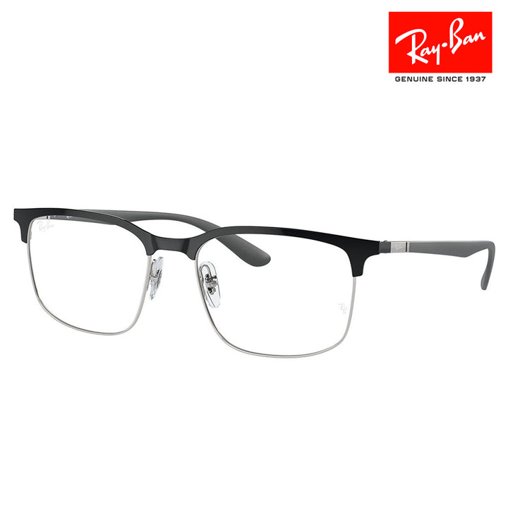 【正規品販売店】度なし1.55レンズ交換+0円 レイバン メガネ フレーム RX6518 3163 55 57 Ray-Ban レイバン純正レンズ対応 スクエア  ブロー メタル ユニセックス