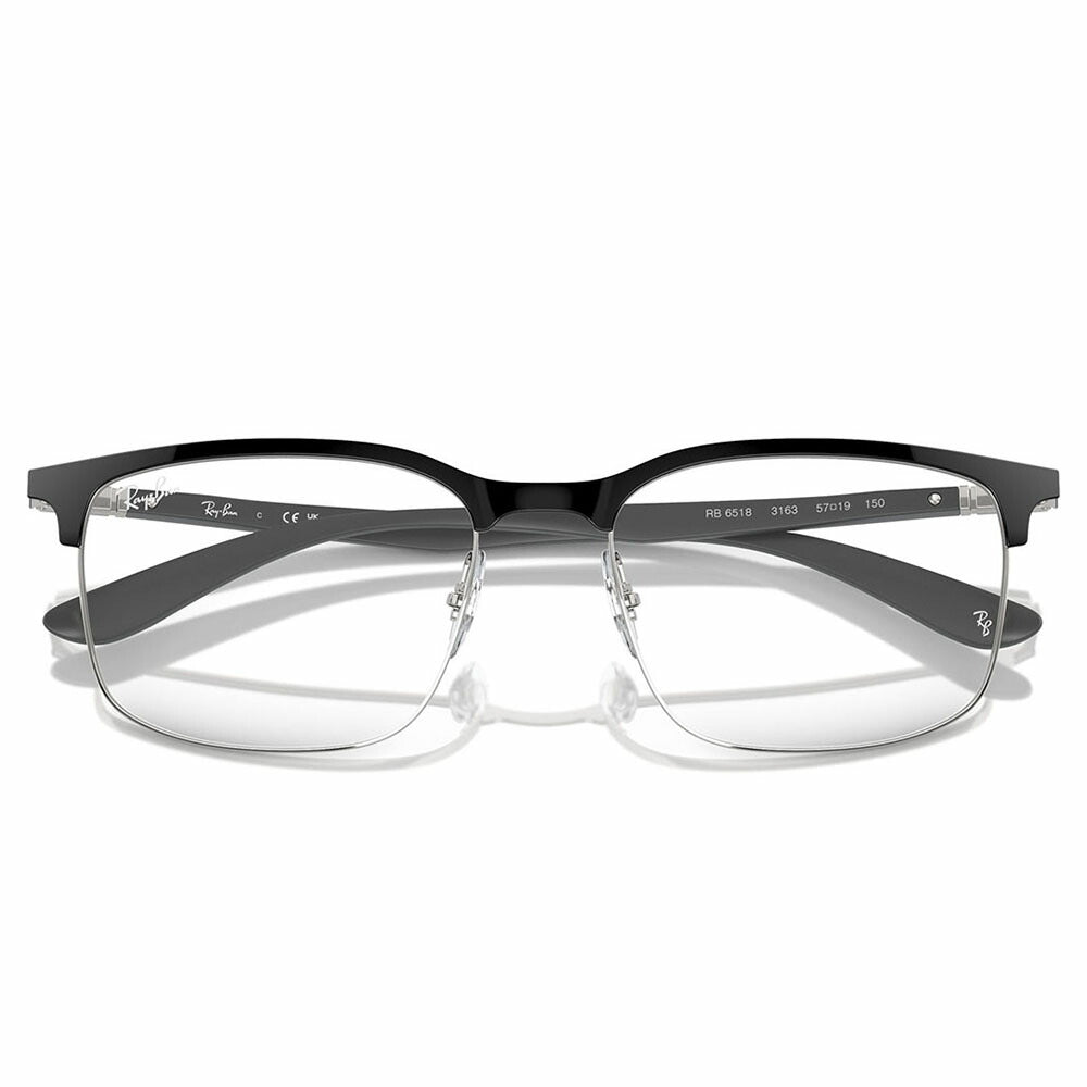 【正規品販売店】度なし1.55レンズ交換+0円 レイバン メガネ フレーム RX6518 3163 55 57 Ray-Ban レイバン純正レンズ対応 スクエア  ブロー メタル ユニセックス