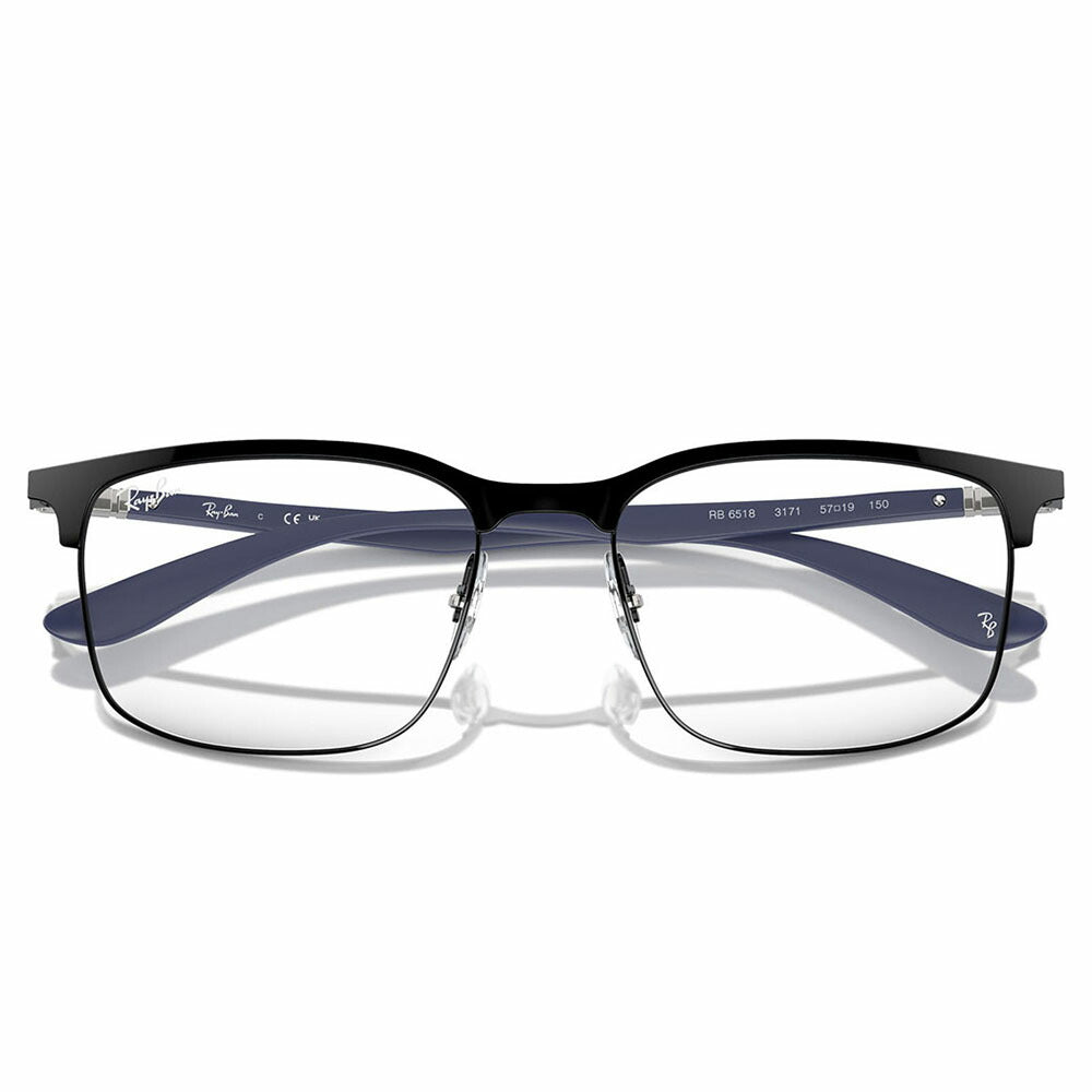 【正規品販売店】度なし1.55レンズ交換+0円 レイバン メガネ フレーム RX6518 3171 55 57 Ray-Ban レイバン純正レンズ対応 スクエア  ブロー メタル ユニセックス