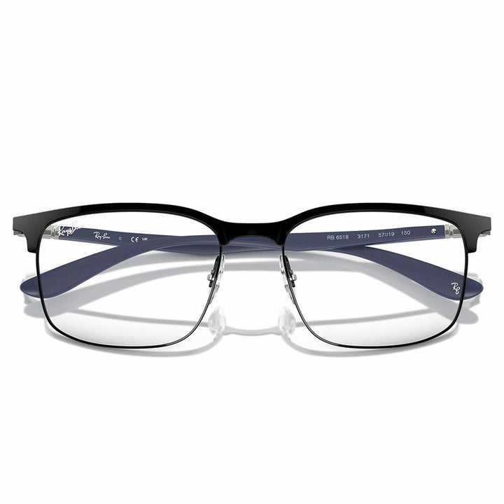 【正規品販売店】度なし1.55レンズ交換+0円 レイバン メガネ フレーム RX6518 3171 55 57 Ray-Ban レイバン純正レンズ対応 スクエア  ブロー メタル ユニセックス
